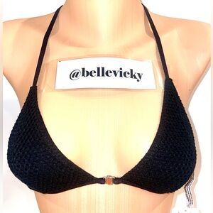 NWT Free People Triangle Bra in Black XS E163
